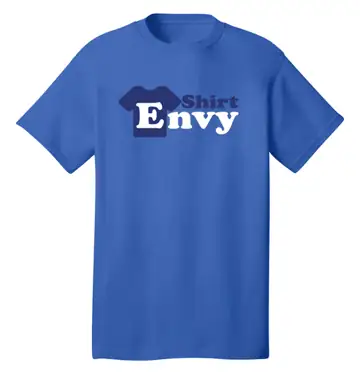 Royal blue T-Shirt Envy shirt mockup with TSE logo